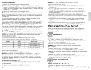 Page 1529
28
FRANÇ
AIS
DÉCONGÉLATION RAPIDE 
1)	 Appuyer	sur	speed	defrost	\bdécongélation	rapide).
2)	entrer	le	temps	de	décongélation	désiré	à	l’aide	du	pavé	numérique.	la	
minuterie	numérique	permet	d’entrer	les	minutes	et	les	secondes,	de	gauche	
à	droite,	par	chiffre	individuel	\b5	pour	5	secondes)	jusqu’à	4	chiffres	\b2405	pour	
24	minutes	et	5	secondes).
3)	 Appuyer	sur	la	touche	start	/	stop	\bMarche	/	Arrêt).	
Remarque : Une	fois	la	cuisson	terminée,	le	four	à	micro-ondes	émet	un	bip	et	
affiche	le...
