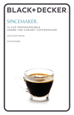 Page 1TM
SPACEMAKER
12-CUP PROGRAMMABL\HE 
UNDER THE CAB\fNET  \HCOFFEEMAKER
Us\b & Car\b Manual
SCM1000BD 