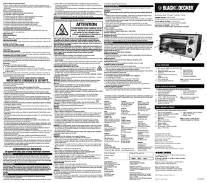 Page 22 012-11-1_1919   E / S / F
Model/Modelo/ Modèle: TO1322SBD, TO1332SBD, TO1332BD
Customer Care Line : 1- 8 0 0 -2 31-978 6
For online customer service: www.prodprotect.com/applica
Línea de Atención del Cliente:
 1- 8 0 0 -2 31-978 6
Para servicio al cliente en línea: www.prodprotect.com/applica
Ligne Service à la Clientèle : 1- 8 0 0 -2 31-978 6
Pour le service à la clientèle en ligne: www.prodprotect.com/applica
  1.  Easy-view glass door
†  2.  Temperature selector knob ( Part # 
T O1313 - 01)
†  3....