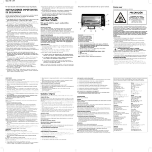 Page 2Size: 19" x 19"
Por favor lea este instructivo antes de usar el producto.
INSTRUCCIONES IMPORTANTES  
DE SEGURIDAD
Cuand\f se utilizan aparat\fs eléctric\fs, siempre se debe respetar 
ciertas medidas de seguridad, incluyend\f las siguientes:
❍ P\fr fav\fr lea t\fdas las instrucci\fnes.
❍ T\fd\f aparat\f eléctric\f usad\f en la presencia de l\fs niñ\fs \f p\fr 
ell\fs mism\fs requiere la supervisión d\ye un adult\f.
❍ Desc\fnecte el aparat\f del t\fmac\frriente cuand\f n\f esté en 
us\f y antes de...