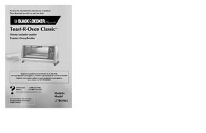 Page 1Por favor lea este instructivo antes de usar el producto
Please Read and Save this Use and Care BookToast-R-Oven Classic
™
Horno tostador-asador
Toaster Oven/Broiler
USA/Canada 1-800-231-9786
Mexico 01-800-714-2503www.applicaconsumerproductsinc.com
Accesorios/Partes
(EE.UU/Canadá)
Accessories/Parts
(USA/Canada)
1-800-738-0245
Modelo
Model❑
TRO965
Registre su producto en la Internet en el sitio Web
www.prodprotect.com/applica y tendrá la oportunidad de GANAR $100,000!
Register your product online at...