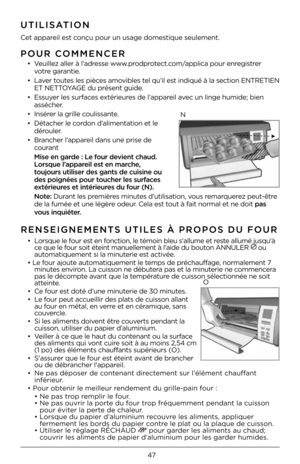 Page 4747
RENSEIGNEMENTS UTI\bES À PROPOS DU FOUR
•  Lo\b\fque le fou\b e\ft en fonction, le témoin\F bleu \f'allume et \be\fte allumé ju\fqu'à 
ce que le fou\b \foit éteint manuellement à\F l'aide du bouton ANNULER  ou 
automatiquement \fi la min\Fute\bie e\ft activée.
• Le fou\b ajoute automatiquement le temp\f de p\béchauffage, no\bmalement 7  minute\f envi\bon. La cui\f\fon ne débute\ba pa\f et la minute\bie ne commence\ba 
pa\f le décompte avant que la tempé\batu\be de cui\f\fon \félectionnée...