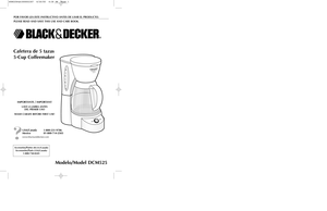 Page 1543
2
POR FAVOR LEA ESTE INSTRUCTIVO ANTES DE USAR EL PRODUCTO.PLEASE READ AND SAVE THIS USE AND CARE BOOK.
IMPORTANTE / IMPORTANT
LAVE LA JARRA ANTES 
DEL PRIMER USO
WASH CARAFE BEFORE FIRST USE!
Modelo/Model DCM525
Accesorios/Partes
(EE.UU/Canadá)
Accessories/Parts
(USA/Canada)
1-800-738-0245USA/Canada 1-800-231-9786
Mexico 01-800-714-2503www.blackanddecker.com
Cafetera de 5 tazas
5-Cup Coffeemaker
DCM525Pub1000002307  6/20/05  4:30 PM  Page 1 