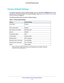 Page 75 Factory Settings and Technical Specifications75
 AC1900 WiFi Range Extender
Factory Default Settings
To reset the extender to factory default settings, you can use either the\
 Reset button on the 
rear panel or the Erase function. For more information, see Return the Extender to Its Factory 
Default Settings on page  44.
The following table shows the factory default settings.
Table 5.  Factory default settings  
FeatureDefault Settings
Smart Setup Enabled
WiFi communication Enabled
WiFi network name...