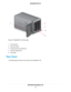 Page 15Figure 2. ReadyNAS 102 drive bays
1.Drive bay door
2.Disk tray handle
3.Recessed disk tray handle lock
4.Disk tray release latch
5.Drive bays
Rear Panel
The following figure shows the rear panel of the ReadyNAS 102.
NETGEAR ReadyNAS 102
15
ReadyNAS OS 6.5 