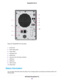 Page 88Figure 32. ReadyNAS 516 rear panel
1.Exhaust fan
2.Power cable socket
3.Power switch
4.Kensington lock
5.eSATA ports
6.LAN ports with LED status indicators
7.HDMI port
8.eSATA port
9.USB 3.0 ports
10.Reset button
Status Information
You can obtain information about the status of your storage system by reviewing the indicators listed in the
following table.
NETGEAR ReadyNAS 516
88
ReadyNAS OS 6.5 