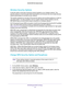 Page 35NETGEAR genie BASIC Settings 
35  D6200 WiFi DSL Modem Router
Wireless Security Options
A security option is the type of security protocol applied to your wireless network. The 
security protocol in force encrypts data transmissions and ensures that only trusted devices 
receive authorization to connect to your network. 
This section presents an overview of the security options and provides guidance on when to 
use which option. It is also possible to set up a guest network without wireless security....