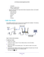 Page 13Hardware Setup 13
 AC750 Wireless Dual Band Gigabit Router R6050
-
Computers
- Base of a cordless phone
- 2.4 GHz cordless phone
• Place the router away from large metal surfaces, large glass surfaces, a\
nd insulated 
walls such as these:
- Solid metal doors
- Aluminum studs
- Fish tanks
- Mirrors
- Brick
- Concrete
Cable Your Router
The installation guide that came in the box has more details about insta\
llation. The following 
illustration shows typical cable connections for a router.
Router...