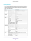 Page 129 Supplemental Information
129  R6250 Smart WiFi Router
Factory Settings
You can return the router to its factory settings. Use the end of a paper clip or a similar object 
to press and hold the Reset button on the back of the router for at least 7 seconds. The 
router resets, and returns to the factory configuration settings shown in the following table.
Table 3.  Factory default settings  
FeatureDefault behavior
Router loginUser login URLwww.routerlogin.com or www.routerlogin.net
User name...