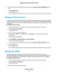 Page 625.Scroll down below the WPS Settings section and clear the Enable Implicit BEAMFORMING check
box.
6.Click the Apply button.
Your settings are saved.
If you connected over WiFi to the network, you are disconnected from the network and must reconnect.
Manage Airtime Fairness
Airtime fairness ensures that all clients receive equal time on the network. Network resources are divided
by time, so if you have five clients, they each get one-fifth of the network time.The advantage of this feature
is that your...