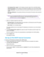 Page 37•IPv6 Address/Prefix Length.The IPv6 address and prefix length of the routerWAN interface.
•Default IPv6 Gateway.The IPv6 address of the default IPv6 gateway for the router’s WAN interface.
•Primary DNS Server.The primary DNS server that resolves IPv6 domain name records for the
router.
•Secondary DNS Server.The secondary DNS server that resolves IPv6 domain name records for
the router.
If you do not specify the DNS servers, the router uses the DNS servers that are
configured for the IPv4 Internet...