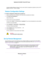 Page 117The factory default settings are restored.The user name is admin, the password is password, and the LAN IP
address is 192.168.1.1. DHCP is enabled.
Restore Configuration Settings
To restore configuration settings that you backed up:
1.Launch a web browser from a computer or WiFi device that is connected to the network.
2.Enter http://www.routerlogin.net.
A login window opens.
3.Enter the router user name and password.
The user name is admin.The default password is password.The user name and password are...