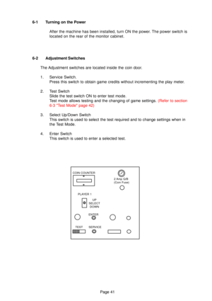 Page 41Page 41
COIN COUNTER
ENTER
UP 