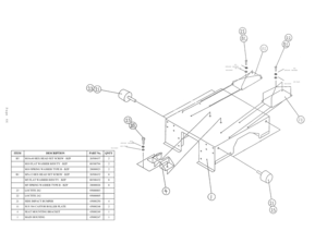Page 71Page 66
M5
SPRING WASHER
M5 FLAT
WASHER
M10 FLAT
WASHERM10
SPRING WASHER
M5
SPRING WASHER
M5 FLAT
WASHER
ITEM
DESCRIPTION
PART No.
QNTY
B5
M10x40 HEX HEAD SET SCREW - BZP
26500437
2
M10 FLAT WASHER H/DUTY - BZP
88300794
2
M10 SPRING WASHER TYPE B - BZP
28000023
2
B1
M5x12 HEX HEAD SET SCREW - BZP
26500432
8
M5 FLAT WASHER H/DUTY - BZP
88300432
8
M5 SPRING WASHER TYPE B - BZP
28000026
8
23
LOCTITE 262
95000003
22
LOCTITE 242
95000005
21
SIDE IMPACT BUMPER
45000250
4
11
SUS 304 CASTOR ROLLER PLATE...