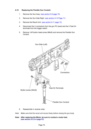 Page 76\f%
Gun Side (Left)Connector\b
Fa\bt-On Terminal\b Flexible Gun Conduit
Button \bcrew (M4x6)
B79 +$#*3+80+%!)
\b 0143  8\b C;23%/	 