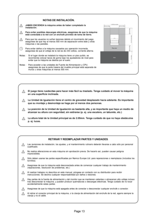 Page 13
Aisle Play zone
50 cm or more50 cm or more1 m 90 cm or more
1 m or more
2 m 10  cm or more
50 cm or more
50 cm or more
				
		





P8




R
P





R(



P
%	T






?P



;9
...