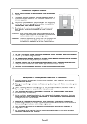 Page 23

Aisle Play zone
50 cm or more50 cm or more1 m 90 cm or more
1 m or more
2 m 10  cm or more
50 cm or more
50 cm or more
!1+!!0!0(!(&0,!0(&0%%!/*)!%!0-0!!)!0
!! ) (#7!!()
$
()(,,(()#),()
!)
!!!,*(#($$*...