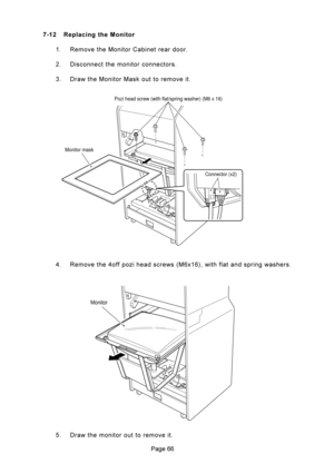 Page 66?? P54 &#$%/ % 
: 5#	A
;


 6


	



8 6	A
A!#

@ 5#	@>
	A?B:?+
	


	
= 6	
#

Pozi head screw (with flat/spring washer) (M6 x 16)
Connector (x2)
Monitor mask
Monitor 