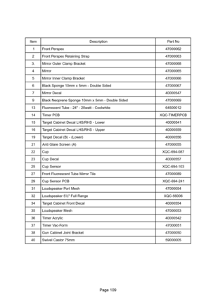 Page 109
	
m e t Ino i t p i r c s e DoN t r a P
1xe p s r e P t n o r F2 6 0 0 0 0 7 4
2pa r t S g n i n i a t e R x e p s r e P t n o r F3 6 0 0 0 0 7 4
. 3te k c a r B p m a l C r e t u O r o r r i M8 6 0 0 0 0 7 4
4ro r r i M5 6 0 0 0 0 7 4
5te k c a r B p m a l C r e n n I r o r r i M6 6 0 0 0 0 7 4
6de d i S e l b u o D - m m 5 x m m 0 1 e g n o p S k c a l B7 6 0 0 0 0 7 4
7la c e D r o r r i M7 4 5 0 0 0 0 4
9de d i S e l b u o D - m m 5 x m m 0 1 e g n o p S e n e r p o e N k c a l B9 6 0 0 0 0 7...