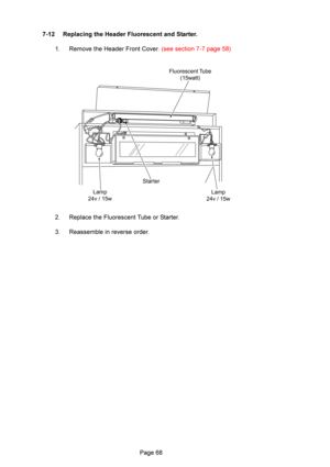 Page 68
U9-  ,%(3!  (
+
\b G   0) !&  \b * :%& \f#\f 9  +
\b G9: !:&/($\b 
\b G(%&)\b
L\fmp
24v / 15w St\frterFluorescent Tube
(15w\ftt)
L\fmp
24v / 15w 