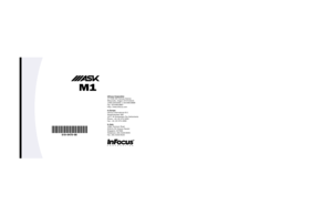 Page 45M1Personal projection. Per fected.User’s 
Guide
InFocus Corporation
27700B SW Parkway Avenue 
Wilsonville, Oregon 97070-9215
1-800-294-6400 
•503-685-8888
Fax : 503-685-8887
http://www.infocus.com
In Europe: 
InFocus International B.V.
Strawinskylaan 585
1077 XX Amsterdam,The Netherlands
Phone: +31 20 579 2000
Fax: +31 20 579 2999
In Asia : 
238A Thomson Road
#18-01/04 Novena Square
Singapore 307684
Telephone: (65) 6334-9005
Fax : (65) 6333-4525
M1
6159IFS_M1 COVER.qxd  4/30/03  10:00 AM  Page 1 