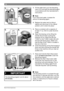 Page 1816
Bosch Home Appliances
en
3.
.Fi

ll the water tank up to the descaling 
mark (0,5
 l) a

nd add the descaling agent 
in accordance with the manufacturer’s 
instructions

¡iNote:
If you have hard water, increase the 
amount of descaling agent

4..Re

place the water tank by tilting it 
slightly and returning it to its original 
position until it clicks into place

5..Pl

ace a container with a capacity of 
at least 17 oz
 / 50

0 ml under the drink 
outlet

6..Op

en the brewing...