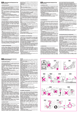 Page 4SÄKERHETSFÖRESKRIFTERBÖR FÖLJAS NOGA
1) Läs noggrant igenom instruktionerna. Lär att känna igen
kontrollerna och att använda gräsklipparen på passande
sätt. Lär att snabbt stänga av motorn.
2) Använd gräsklipparen till det ändamål den är avsedd för,
dvs. att klippa och samla ihop gräs. All annan användning
kan vara farlig och orsaka skador på personer och/eller
saker.
3) Låt aldrig gräsklipparen användas av barn eller av per-
soner, som inte känner till instruktionerna tillräckligt.
Lokala bestämmelser...