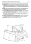Page 813. Auswurfkanal: ist das Verbindungselement zwischen Mähwerk und Auffangsack.  
14. Auffangsack: außer der Funktion, das gemähte Gras einzusammeln, kommt dem
Auffangsack eine Sicherheitsfunktion zu. Er verhindert, dass eventuell durch das
Messer aufgenommene Gegenstände weit von der Maschine weggeschleudert wer-
den.
15. Motor:treibt sowohl das Messer als auch die Räder an. Seine Eigenschaften und
Gebrauchsvorschriften sind in einem besonderen Handbuch beschrieben.
16. Batterie (  nur bei Modellen mit...