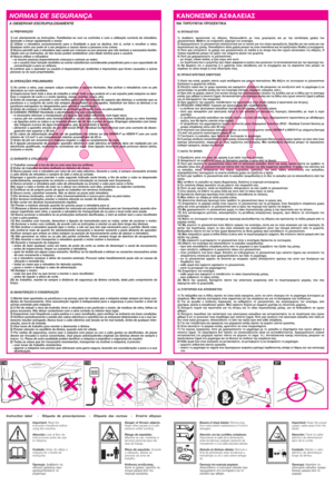 Page 4A) PREPARAÇÃO
1) Ler atentamente as instruções. Familiarizar-se com os controles e com a utilização correcta da relvadeira.
Aprender a travar rapidamente o motor.
2) Utilizar a relvadeira exclusivamente para a finalidade a qual se destina, isto é, cortar e recolher a relva.
Qualquer outro uso pode vir a ser perigoso e causar danos a pessoas e/ou coisas.
3) Nunca permitir que a relvadeira seja usada por crianças ou por pessoas que não tenham a necessária familia-
ridade com as instruções. As leis locais...