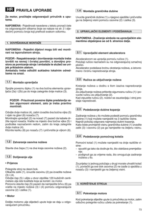 Page 75PRAVILAUPO RABE
Za mot ornproW itajte odgovara juVipriruWnik supu q
tamap
NA POMENA QP oj ed in ost in av edene utekstu prona