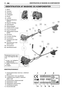 Page 39DA38IDENTIFIKATION AF MASKINE OG KOMPONENTER
1) Motor
2) Tændrør
3) Startgreb
4) Luftspjæld
5) Primer
6) Luftfilter
7) Brændstoftankens
dæksel
8) Bageste håndtag
9) Speedergreb
10) Sikkerhedsgreb
11) START/STOP kontakt
12) Krog til bæresele
13) Sikkerhedsaf-stands-
stykke
14) Drivaksel
15) Forreste håndtag
16) Frontskærm
17) Trimmerhoved med
tandhjul
18) Trimmerhoved med
tråd af nylon
19) Trimmerskive
20) Identifikationsskilt
IDENTIFIKATION AF MASKINE OG KOMPONENTER
Redskabet leveres sam-
men med...