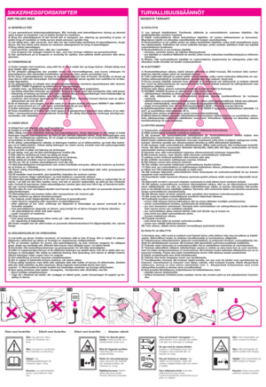 Page 4A) GENERELLE RÅD
1) Læs opmærksomt betjeningsvejledningen. Bliv fortrolig med plæneklipperens styring og dermed
selve brugen af maskinen. Lær at slukke hurtigt for maskinen. 
2) Brug kun plæneklipperen til det formål den er beregnet, dvs. klipning og opsamling af græs. Al
anden brug af maskinen er farlig og kan skade personer og/eller ting. 
3) Lad aldrig børn, eller personer, som ikke har det nødvendige kendsskab til plæneklipperen, bruge
denne. Der kan lokalt være fastsat en minimum aldersgrænse for...