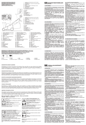 Page 3Obs:Hold strømkablen på sikker avstand fra
kniven.
Obs: Håll strömkabeln på säkert avstånd
från klingan.
Vigtigt:Hold strømkablet på sikker afstand
fra klingen.
Huomio: Virransyöttöjohtoa ei saa pitää terän
läheisyydessä.
Pozor: Dbejte, aby kabel byl vždy v bezpečné vzdálenosti
od nože. Pass på knivblad i bevegelse: Ta
stikkontakten ut av støpselet før vedlikehold
eller hvis ledningen er ødelagt. 
Se upp med de skarpa bladen: koppla ur
matarkabeln innan man fortsätter med
underhåll eller om sladden är...