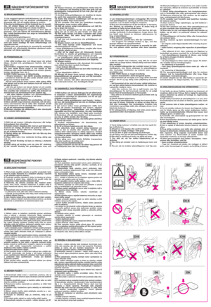 Page 4BEZPEČNOSTNÍ POKYNYDODRŽUJTE VELMI PŘESNĚ
1) Před prvním použitím sekačky si pečlivě prostudujte tento
návod k použití. Seznamte se s ovládáním sekačky a nacvičte
si, jak okamžitě vypnout sekačku.
2) Používejte sekačku výhradně k účelu, ke kterému je určena,
to znamená k sekání trávy. Jakékoliv jiné použití může být
nebezpečné a může způsobit poškození stroje.
3) Nedovolte, aby sekačku používaly děti, mladiství anebo
osoby, které neumí  sekačku obsluhovat. V každém státě je
třeba respektovat zákony,...