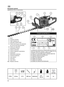 Page 5858
1) Motor
2) Conjunto arranque
3)  Tapón depósito mix
4)  Interruptor START/STOP
5) Palanca del bloqueo del acelerador
(en caso de que fuera prevista)
6) Palanca de seguridad 
7)  Empuñadura trasera
8)  Palanca acelerador
9)  Palanca regulación empuñadura
10) Engrasador 1 1)  Empuñadura delantera
12) Protección delantera
13) Hoja superior
14) Guía-hoja
15) Hoja inferior
EM) Etiqueta matrícula
Descripción general
Identificación de los componentes
EFG
dBd B
WAW AL
2004
ABC
D
ETIC HETTA  M AT R IC O...