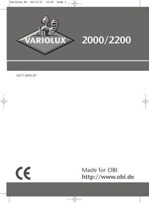 Page 482000/2200
Made for OBI
http://www.obi.de
8217-3045-01
Variolux A5  02-11-11  10.52  Sida 1 