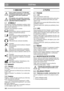 Page 120120
ČEŠTINACS
1 OBECNĚ
Tento symbol znamená VÝSTRAHU. 
Nedodržení pokyn ů m ůže vést k vážné-
mu zran ění osob nebo k poškození 
majetku.
Než spustíte stroj, př ečtě te si pozorn ě 
tento návod k použití a p řiložený leták 
„BEZPE ČNOSTNÍ POKYNY“.
1.1 SYMBOLY
Na stroji jsou umístě ny následující symboly. Infor-
mují vás, kdy je p ři jeho používání a údržb ě t řeba 
dbát zvýšené opatrnosti.
Symboly mají následující význam:
Výstraha!
Před použitím za řízení si p ře čtě te návod k 
obsluze a bezpe čnostní...