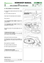 Page 456.4 REPLACEMENT OF THE DRIVE BELT
Dismantle the engine pulley [see 5.6] to release
the belt.
Lift the wheels cover [see 2.5].
It also helps if the transmission belt is loosened.
This is done by ...
➤In mechanical drive models:engaging the
parking brake
➤In hydrostatic drive models:releasing the
spring 
(1)of the stretcher 
Dismantle the pulley of the stretcher 
(2), held by the
nut 
(3).
➤Mechanical drive models:
Remove the snap ring (4) and lift the pulley (5)
just enough to free the belt (6).
At this...