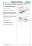 Page 53© by GLOBAL GARDEN PRODUCTS
72
6.10.0
REPLACEMENT OF THE LEVER RETURN CABLE



1 / 1
WORKSHOP MANUAL
page from 
1998to  ••••
3/2002
6.10 REPLACEMENT OF THE LEVER RETURN
CABLE
( ➤hydrostatic drive models)
Lift the wheels cover [see 2.5].
Remove the collector channel [see 5.5]
With the pedal released, unhook the barrel 
(1)from
the lever 
(2), take it off the lever (3), loosen the nut
(4)of the adjuster, release the spring (5)and remove
the cable 
(6).
Start fitting the spring 
(5)using the upper...