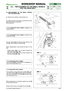 Page 416.5 REPLACEMENT OF THE SMALL WHEELS
FOR THE DRIVE BELT
Remove the collector channel [see 5.3].
For better access to the parts concerned the drive
belt should also be slackened.
This is done by ...
➤In mechanical drive models:engaging the
parking brake 
➤In hydrostatic drive models:loosening the
stretcher nut 
(1)
The two wheels (2)are held onto the frame by two
nuts 
(3), with a spacer in between (4).
When reassembling, there should be kept in mind
that:
–thetall spacer
(4a)is to be fitted beneath the...