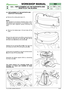 Page 466.9 REPLACEMENT OF THE SUPPORTS AND
SHAFTS OF THE BLADES
Remove the cutting deck [see 5.7].
NOTE
This operation is not strictly necessary since, with a
little practice and experience, it is possible to dis-
mantle the deck supports without removing the
deck.
Remove the blades [see 4.10] and take off the
hubs.
Remove the right-hand cover 
(1)by unscrewing the
nut 
(2)and loosening the screws (3). Take off the
left-hand cover
(4)held by two screws (5).
Release the two springs
(7)and(8)of the right and...