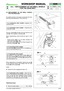 Page 396.5 REPLACEMENT OF THE SMALL WHEELS
FOR THE DRIVE BELT
For better access to the parts concerned the drive
belt should be slackened. This is done by:
➤In mechanical drive models: engaging the
parking brake  
➤In hydrostatic drive models: loosening the
stretcher nut 
(1). 
The two wheels 
(2)are held onto the frame by two
nuts 
(3), with a spacer in between (4).
When reassembling, there should be kept in mind
that:
–thetall spacer 
(4a)is to be fitted beneath the
right-hand wheel 
(2a - 2c);
–the short...