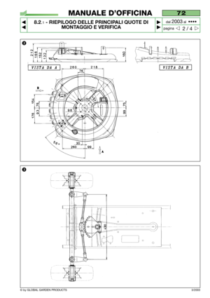 Page 69© by GLOBAL GARDEN PRODUCTS
72
8.2.1- RIEPILOGO DELLE PRINCIPALI QUOTE DI
MONTAGGIO E VERIFICA


2 / 4
MANUALE D’OFFICINA
paginadal 
2003al  ••••
3/2003
2
3   