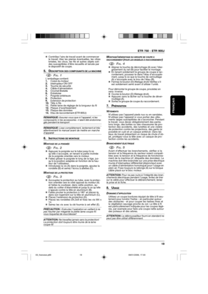 Page 19ETR 750 - ETR 900J
19
FRANÇAIS
