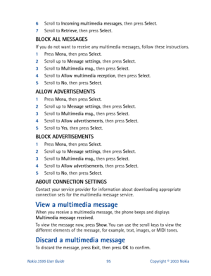 Page 102Nokia 3595 User Guide#