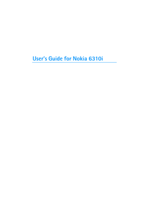 Page 1User’s Guide for Nokia 6310i 