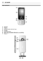 Page 12Keys and parts
1Earpiece
2 Display
3 Left and right selection keys
4 Call key
5 End/Power key
6 Navi™ key; hereafter referred to as scroll key
7 Keypad
12 Get started 