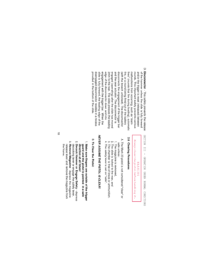 Page 1818 D. Disconnector - This safety prevents the release
of the hammer unless the slide is fully forward
and/or the trigger is reset (released) between
rounds. This important safety prevents serious
malfunctions from occurring, such as “slam-
fires” (rounds that fire during loading), automatic
fire, or a round being fired out of the battery
(with the breech unlocked). The disconnector
disconnects the engagement of the trigger bar
and the sear actuator. The disconnector is
engaged (operating) after the slide...