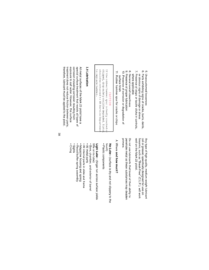 Page 3838 5. Unaccustomed looseness
6. Parts exhibiting signs of cracks, burrs, dents,
or obvious signs of damage or stress
7. Presence of stops or tactile clicks in controls,
where applicable
8. General overall cleanliness
9. Presence of proper lubrication
10. Presence of corrosion or degradation of
      surface finish
11. Rubber hammer spur for cracks or chips
CAUTION
If the rubber hammer spur is badly cracked or
chipped, drop safety could be degraded. Pistol
should be returned to HK Service Department
to...