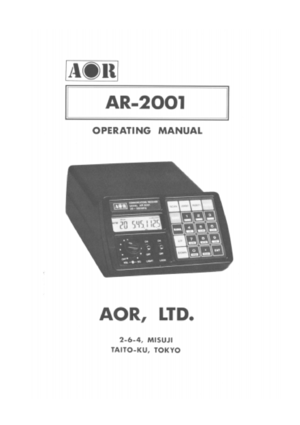 Page 1AR2001 operating manual - 1 
